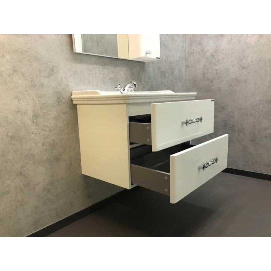 Тумба с раковиной Comfortу Неаполь, 80 см, белый глянец, 00004147564 (00004147564CF)