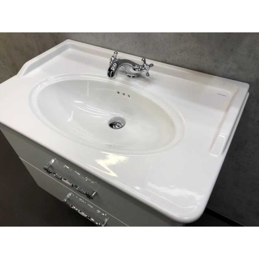Тумба с раковиной Comfortу Неаполь, 80 см, белый глянец, 00004147564 (00004147564CF)