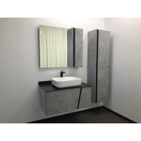 Зеркальный шкаф Comfortу Эдинбург, 90 см, бетон светлый, правый, 00004147981 (00004147981CF)