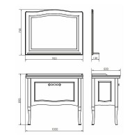 Зеркало Comfortу Павия, 100 см, белый глянец, 00004147986 (00004147986CF)
