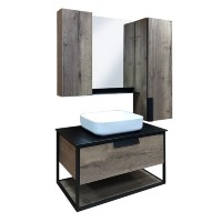 Зеркальный шкаф Comfortу Кёльн, 90 см, дуб темный, 00004147987 (00004147987CF)