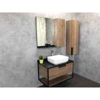 Зеркальный шкаф Comfortу Кёльн, 90 см, дуб темный, 00004147987 (00004147987CF)