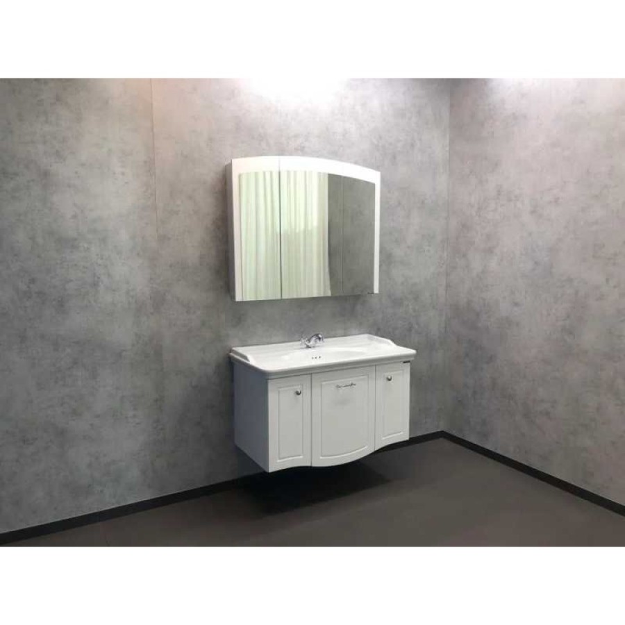Зеркальный шкаф Comfortу Палини, 100 см, белый глянец, 00004147994 (00004147994CF)