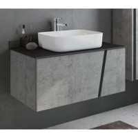 Тумба с раковиной Comfortу Эдинбург, 90 см, подвесная, раковина Comforty, бетон светлый, 00004147997 (00004147997CF)