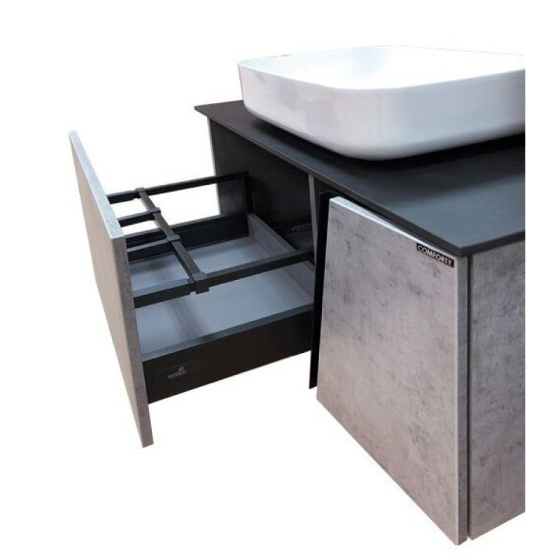 Тумба с раковиной Comfortу Эдинбург, 90 см, подвесная, раковина Comforty, бетон светлый, 00004147997 (00004147997CF)