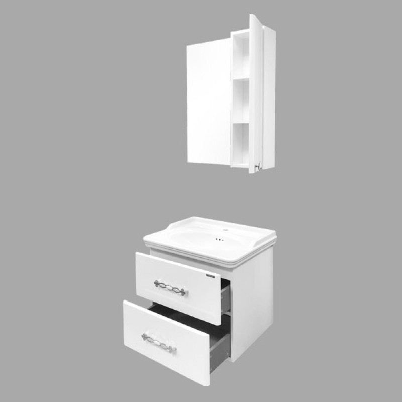 Тумба с раковиной Comfortу Неаполь, 65 см, белый глянец, 00004148729 (00004148729CF)