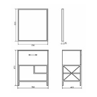 Тумба Comforty Бредфорд, 75 см, дуб темный с раковиной Comforty черная матовая, 00004149064 (00004149064CF)