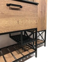 Тумба Comforty Бредфорд, 75 см, дуб темный с раковиной Comforty черная матовая, 00004149064 (00004149064CF)
