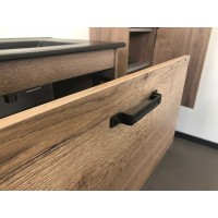 Тумба Comforty Бредфорд, 75 см, дуб темный с раковиной Comforty черная матовая, 00004149064 (00004149064CF)