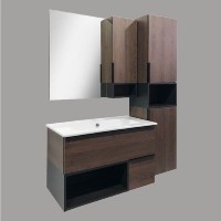 Зеркальный шкаф Comfortу Франкфурт, 90 см, правый, дуб шоколадно-коричневый, 00004150529 (00004150529CF)