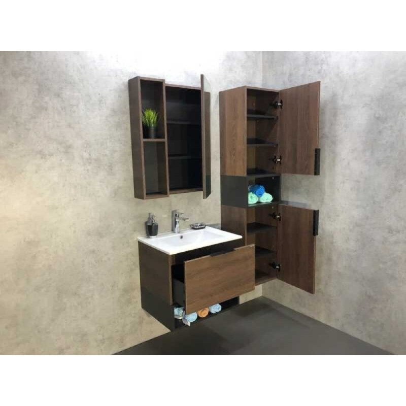 Тумба Comforty Франкфурт, 60 см, дуб шоколадно-коричневый с раковиной Comforty, 00004150530 (00004150530CF)