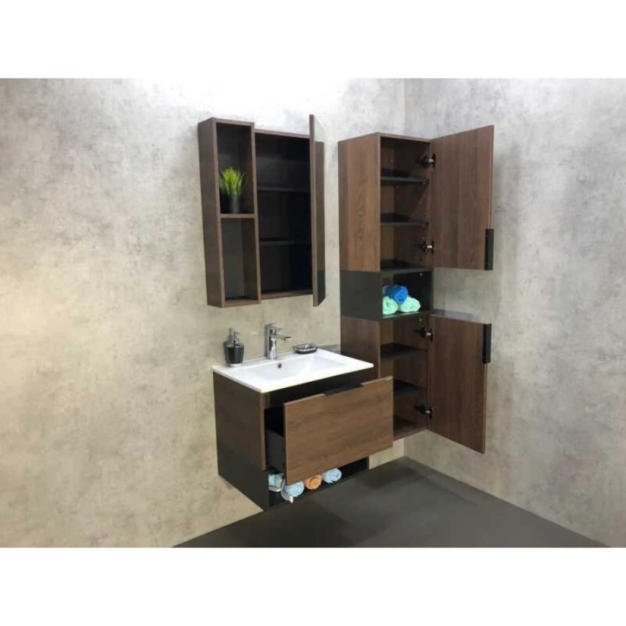 Тумба Comforty Франкфурт, 60 см, дуб шоколадно-коричневый с раковиной Comforty, 00004150530 (00004150530CF)