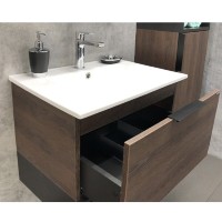 Тумба Comforty Франкфурт, 60 см, дуб шоколадно-коричневый с раковиной Comforty, 00004150530 (00004150530CF)