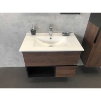 Тумба Comforty Франкфурт, 75 см, дуб шоколадно-коричневый с белой раковиной Comforty, 00004150531 (00004150531CF)