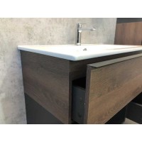 Тумба Comforty Франкфурт, 90 см, дуб шоколадно-коричневый с белой раковиной Quadro, 00004150657 (00004150657CF)