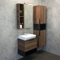 Зеркальный шкаф Comfortу Штутгарт, 60 см, дуб тёмно-коричневый, 00004151036 (00004151036CF)