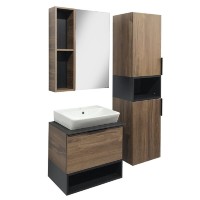 Зеркальный шкаф Comfortу Штутгарт, 60 см, дуб тёмно-коричневый, 00004151036 (00004151036CF)