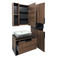 Зеркальный шкаф Comfortу Штутгарт, 60 см, дуб тёмно-коричневый, 00004151036 (00004151036CF)