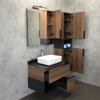 Зеркальный шкаф Comfortу Штутгарт, 75 см, правый, дуб тёмно-коричневый, 00004151037 (00004151037CF)