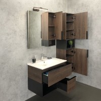 Зеркальный шкаф Comfortу Франкфурт, 75 см, правый, дуб шоколадно-коричневый, 00004151044 (00004151044CF)