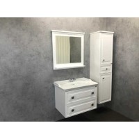 Зеркало Comfortу Феррара, 80 см, без подсветки, белый глянцевый, 00004151059 (00004151059CF)