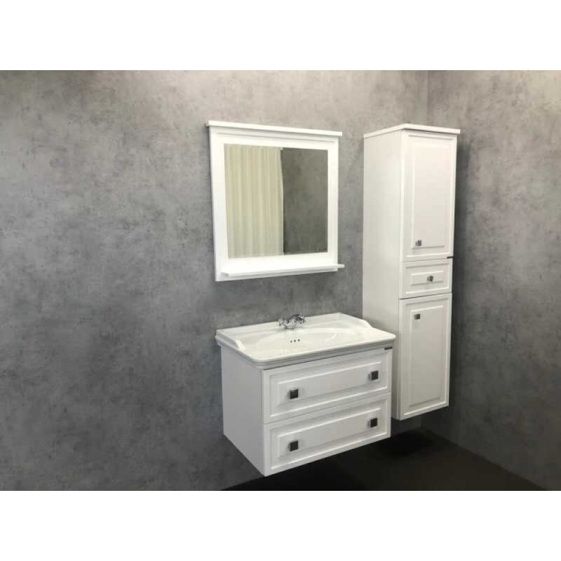 Зеркало Comfortу Феррара, 80 см, без подсветки, белый глянцевый, 00004151059 (00004151059CF)