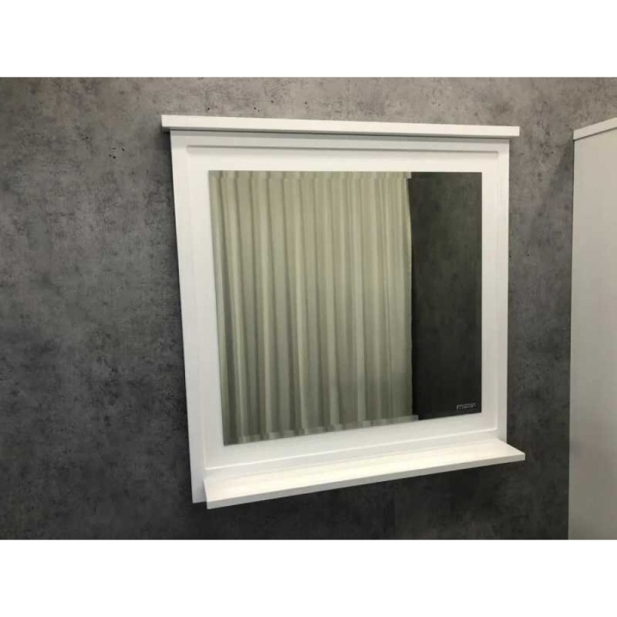 Зеркало Comfortу Феррара, 80 см, без подсветки, белый глянцевый, 00004151059 (00004151059CF)