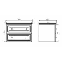 Тумба с раковиной Comfortу Феррара, 80 см, подвесная, белый глянцевый, раковина Comforty белая, 00004151060 (00004151060CF)