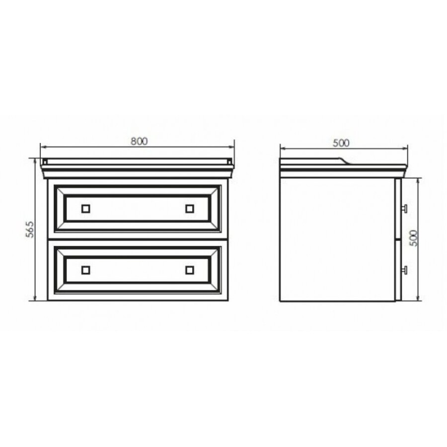 Тумба с раковиной Comfortу Феррара, 80 см, подвесная, белый глянцевый, раковина Comforty белая, 00004151060 (00004151060CF)
