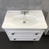 Тумба с раковиной Comfortу Феррара, 80 см, подвесная, белый глянцевый, раковина Comforty белая, 00004151060 (00004151060CF)