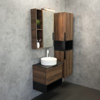 Шкаф-пенал Comforty Штутгарт, 40 см, дуб тёмно-коричневый, 00004151544 (00004151544CF)