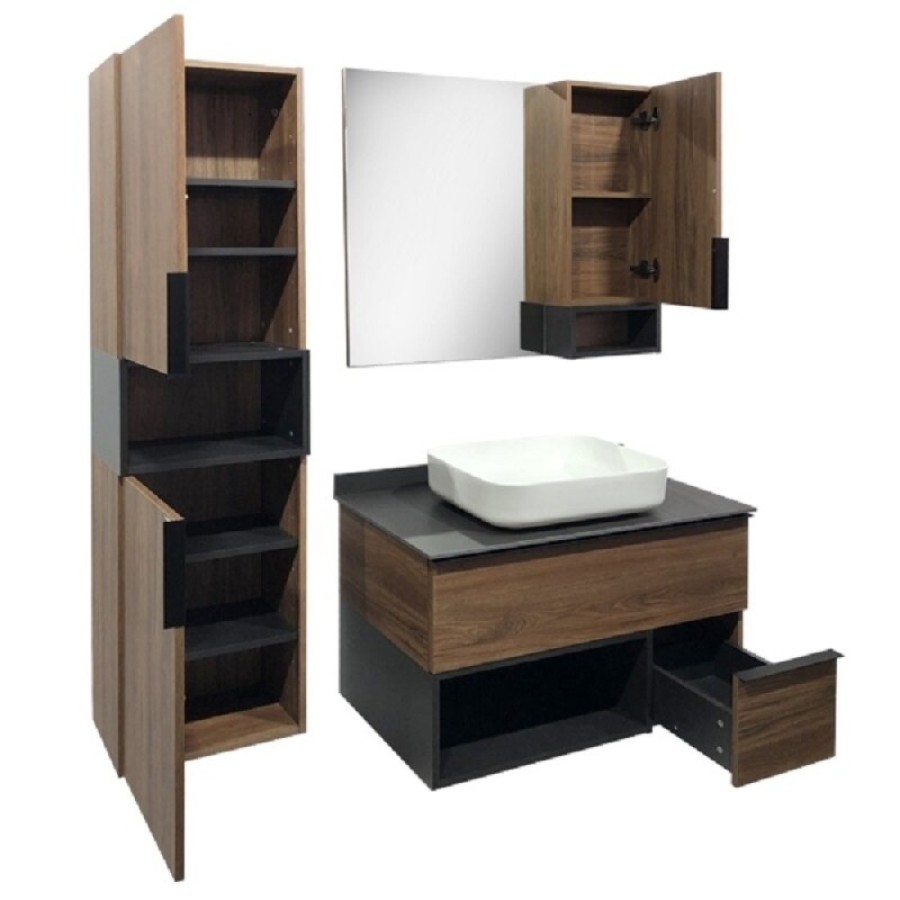 Шкаф-пенал Comforty Штутгарт, 40 см, дуб тёмно-коричневый, 00004151544 (00004151544CF)