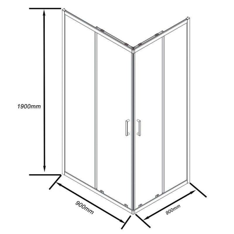 Душевой уголок Good Door CR-90-C-CH, КУ00005, 90 х 90 см, стекло прозрачное, профиль хром