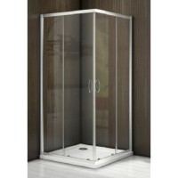 Душевое ограждение Good Door Latte CR-80-C-WE, 80 х 80 х 185 см, стекло прозрачное, белый, ЛА00005