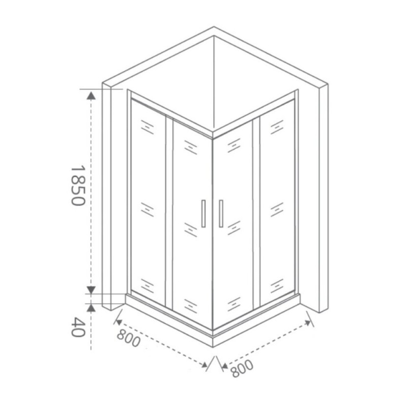 Душевое ограждение Good Door Latte CR-80-C-WE, 80 х 80 х 185 см, стекло прозрачное, белый, ЛА00005