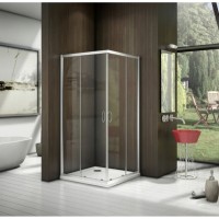 Душевое ограждение Good Door Latte CR-80-C-WE, 80 х 80 х 185 см, стекло прозрачное, белый, ЛА00005