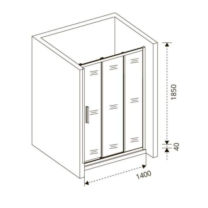 Душевая дверь в нишу Good Door Orion WTW-140-G-CH, 140 х 185 см, стекло матовое Грейп, хром, ОР00005