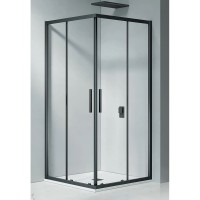 Душевое ограждение Good Door Cofe CR-80-C-B , 80 х 80 х 190 см, стекло прозрачное, профиль черный, КФ00005