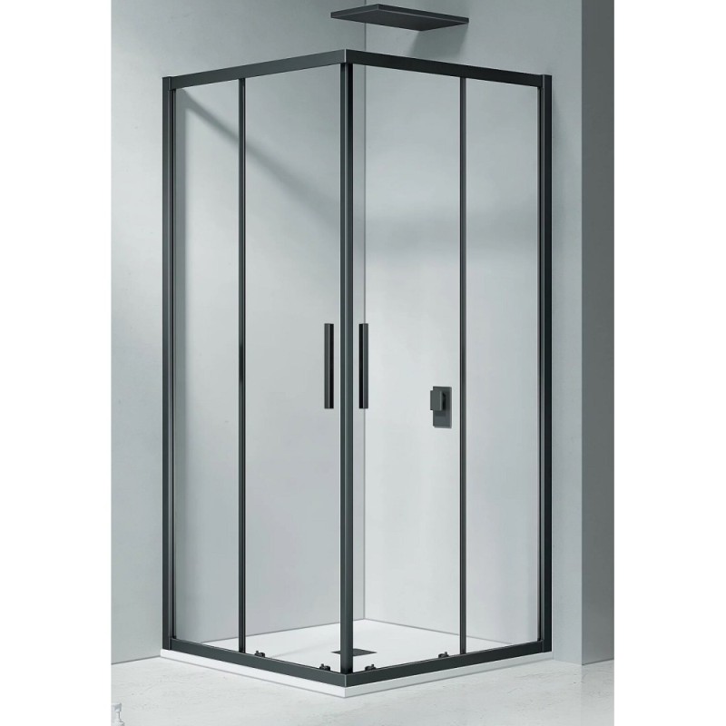 Душевое ограждение Good Door Cofe CR-80-C-B , 80 х 80 х 190 см, стекло прозрачное, профиль черный, КФ00005