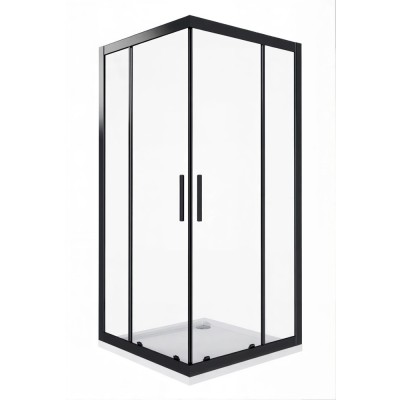 Душевое ограждение Good Door Cofe CR-80-C-B , 80 х 80 х 190 см, стекло прозрачное, профиль черный, КФ00005