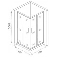 Душевое ограждение Good Door Cofe CR-80-C-B , 80 х 80 х 190 см, стекло прозрачное, профиль черный, КФ00005