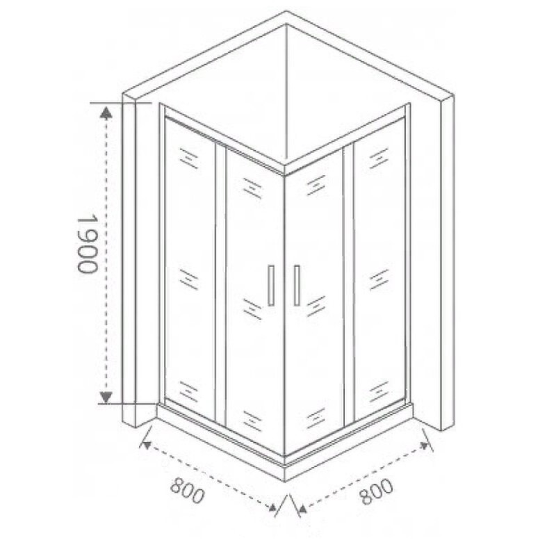 Душевое ограждение Good Door Cofe CR-80-C-B , 80 х 80 х 190 см, стекло прозрачное, профиль черный, КФ00005