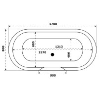 Ванна из искусственного камня Good Door Венеция 170 x 80 см, черный, ВА00005