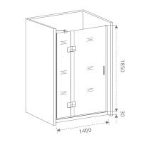 Душевая дверь Good Door Saturn WTW-140-C-CH-L/R 140 х 185 см, стекло прозрачное, хром, левая/правая, СА00006/СА00010