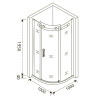 Душевое ограждение Good Door Altair R-100-C-CH, 100 х 100 х 195 см, стекло прозрачное, хром, АЛ00006