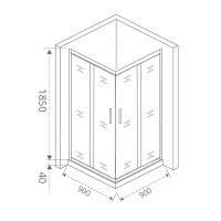 Душевое ограждение Good Door Latte CR-90-C-WE, 90 х 90 х 185 см, стекло прозрачное, белый, ЛА00006