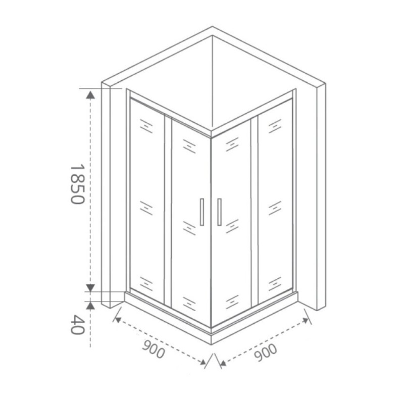 Душевое ограждение Good Door Latte CR-90-C-WE, 90 х 90 х 185 см, стекло прозрачное, белый, ЛА00006