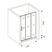 Душевая дверь в нишу Good Door Orion WTW-120-C-CH, 120 х 185 см, стекло прозрачное, хром, ОР00006