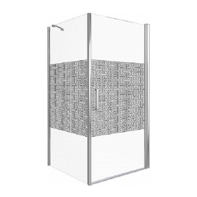 Душевое ограждение Good Door Fantasy CR -100-F-CH, 100 х 100 х 185 см, стекло прозрачное с зеркальным рисунком, хром, ФА00007