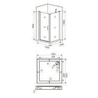 Душевое ограждение Good Door Fantasy CR -100-F-CH, 100 х 100 х 185 см, стекло прозрачное с зеркальным рисунком, хром, ФА00007